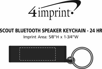 Imprint Area of Scout Bluetooth Speaker Keychain - 24 hr