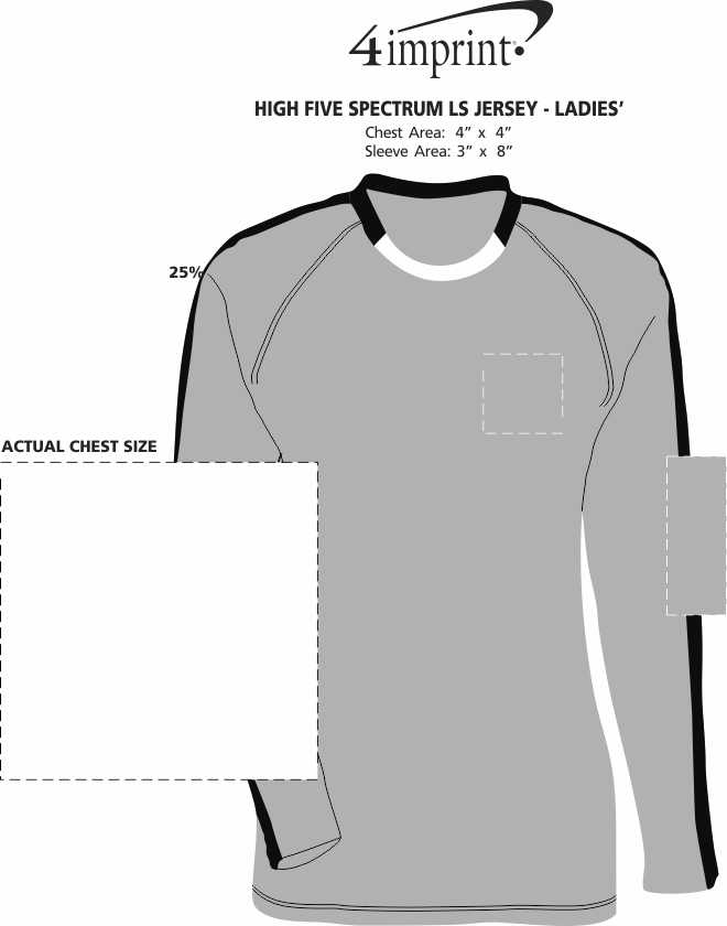 Imprint Area of High Five Spectrum LS Jersey - Ladies'