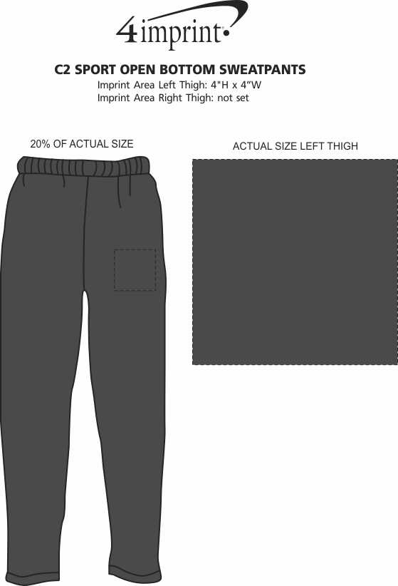 Imprint Area of C2 Sport Open Bottom Sweatpants