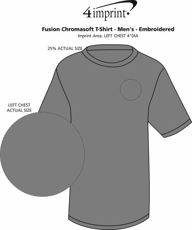 Imprint Area of Fusion Chromasoft T-Shirt - Men's - Embroidered