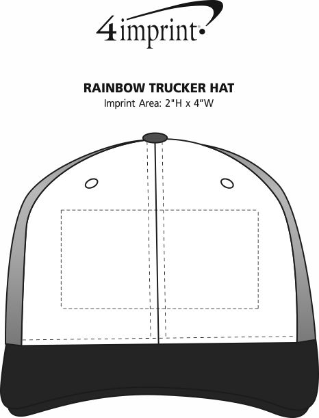 Imprint Area of Rainbow Trucker Hat