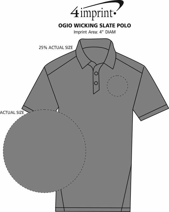 Imprint Area of OGIO Wicking Slate Polo