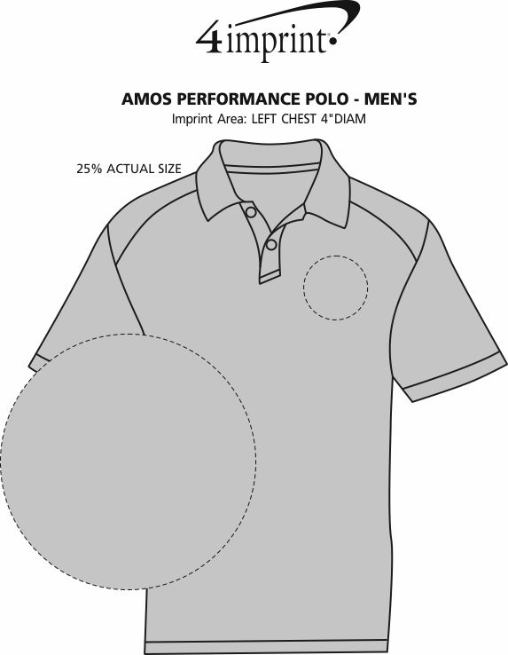 Imprint Area of Amos Performance Polo - Men's