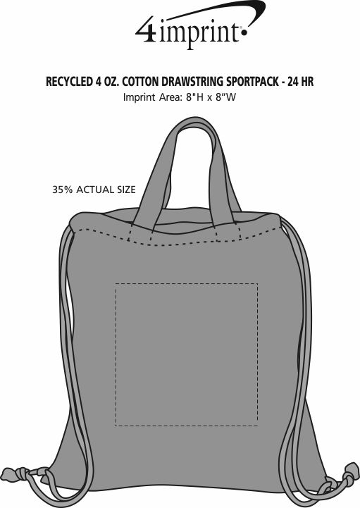Imprint Area of Murphy Drawstring Sportpack - 24 hr