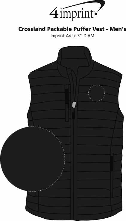 Imprint Area of Crossland Packable Puffer Vest - Men's