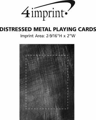 Imprint Area of Distressed Metal Playing Cards