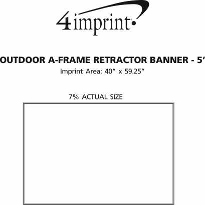 Imprint Area of Outdoor A-Frame Retractor Banner - 5'