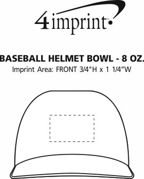 Imprint Area of Baseball Helmet Bowl - 8 oz.