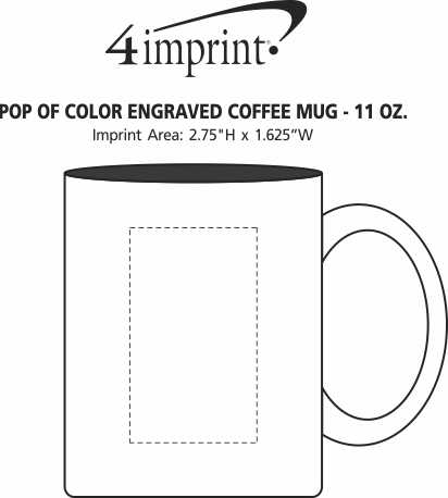 Imprint Area of Pop of Color Engraved Coffee Mug - 11 oz.