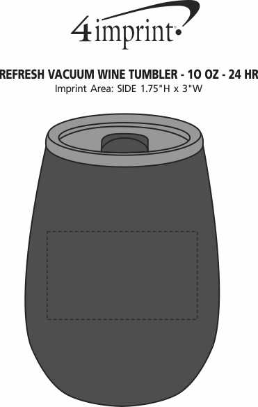 Imprint Area of Refresh Vacuum Wine Tumbler - 10 oz. - 24 hr