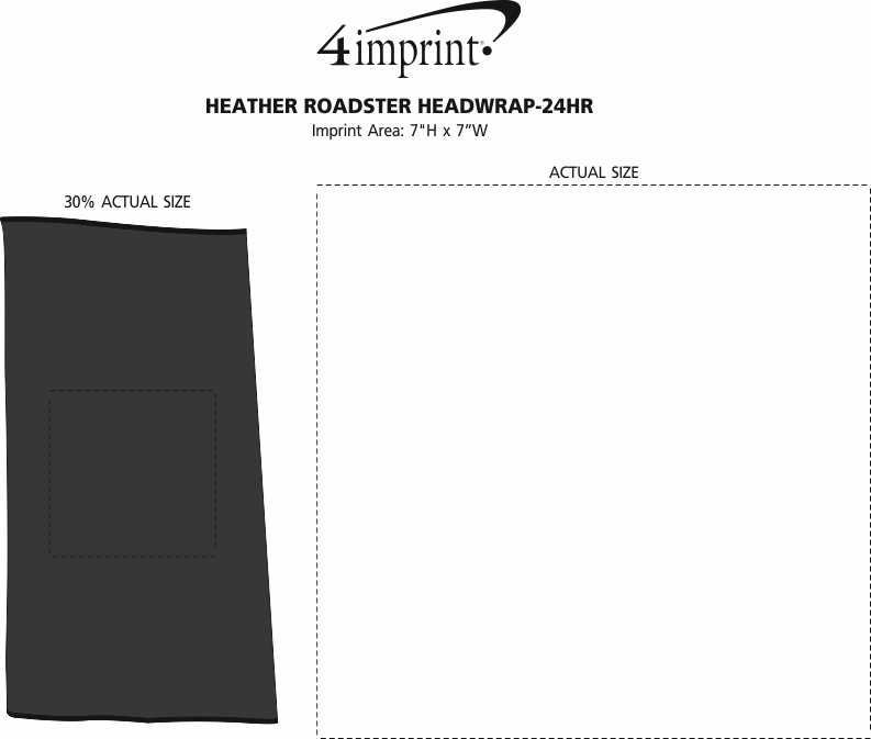 Imprint Area of Heather Roadster Headwrap - 24 hr