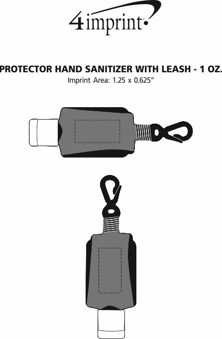Imprint Area of Protector Hand Sanitizer with Leash - 1 oz.