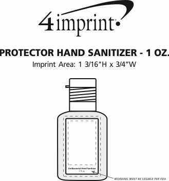 Imprint Area of Protector Hand Sanitizer - 1 oz.