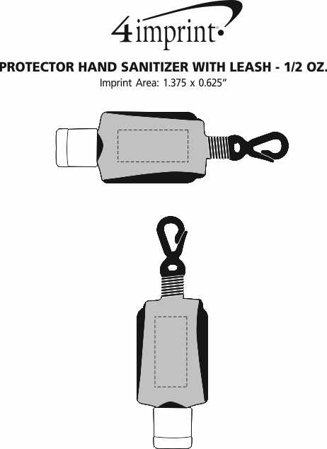 Imprint Area of Protector Hand Sanitizer with Leash - 1/2 oz.