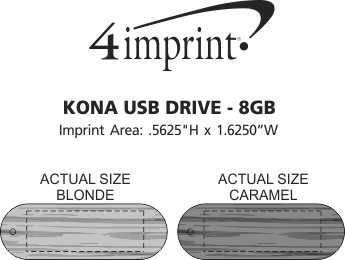 Imprint Area of Kona USB Drive - 8GB