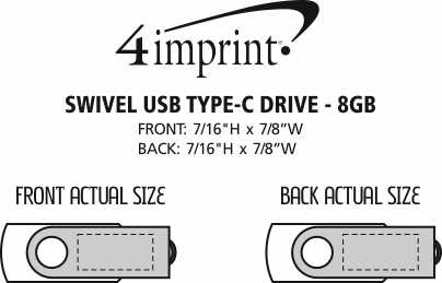 Imprint Area of Swivel USB-C Drive - 8GB
