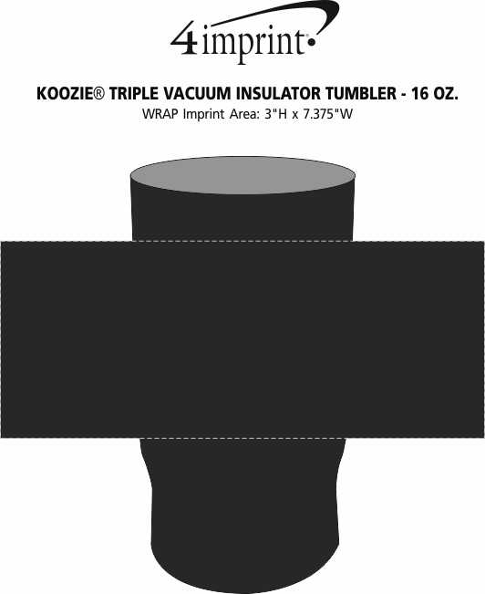 Imprint Area of Koozie® Triple Vacuum Insulator Tumbler - 16 oz.