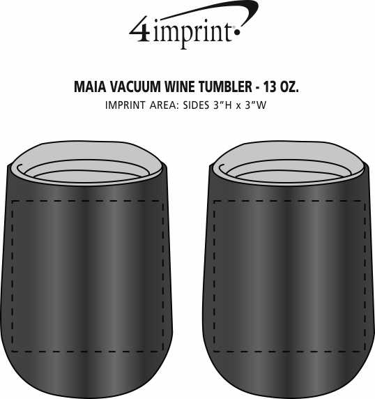 Imprint Area of Maia Vacuum Wine Tumbler - 13 oz. - Laser Engraved