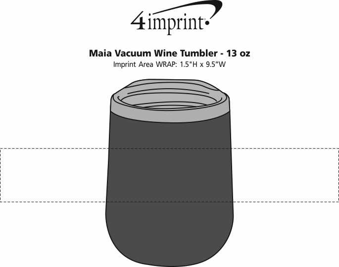 Imprint Area of Maia Vacuum Wine Tumbler - 13 oz.