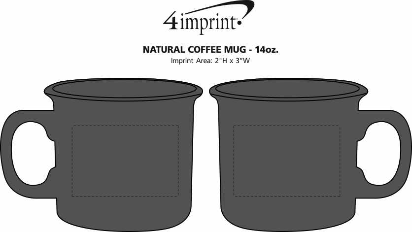 Imprint Area of Natural Coffee Mug - 14 oz.