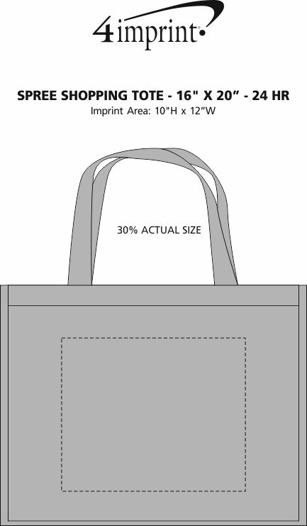 Imprint Area of Spree Shopping Tote - 16" x 20" - 24 hr