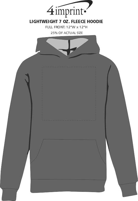 4imprint.com: Lightweight 7 oz. Fleece Hoodie - Screen 157418-S