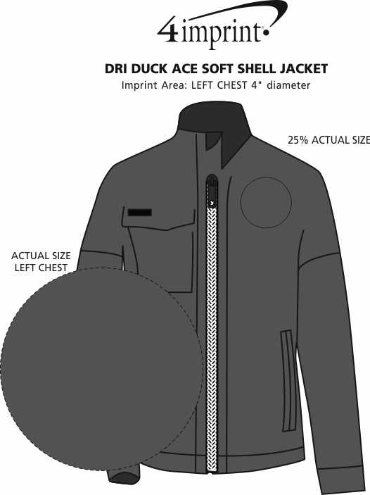 Imprint Area of Dri Duck Ace Soft Shell Jacket