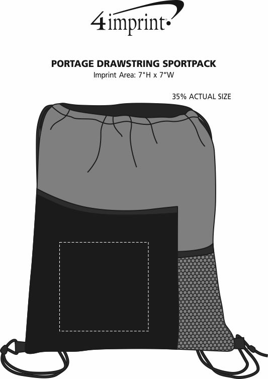 Imprint Area of Portage Drawstring Sportpack