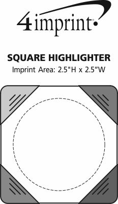 Imprint Area of Square Highlighter
