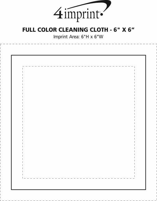 Imprint Area of Full Color Cleaning Cloth - 6" x 6"