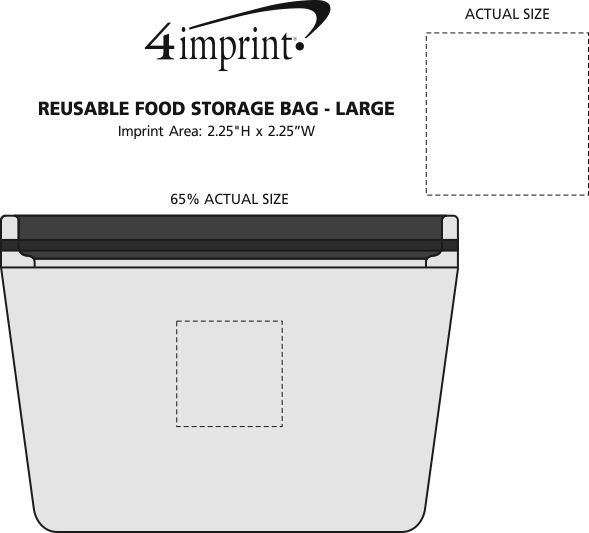 Imprint Area of Reusable Food Storage Bag - Large