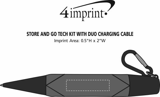 Imprint Area of Store and Go Tech Kit with Duo Charging Cable