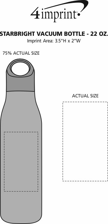 Imprint Area of Starbright Vacuum Bottle - 22 oz.