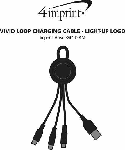 Imprint Area of Vivid Loop Charging Cable - Light-Up Logo