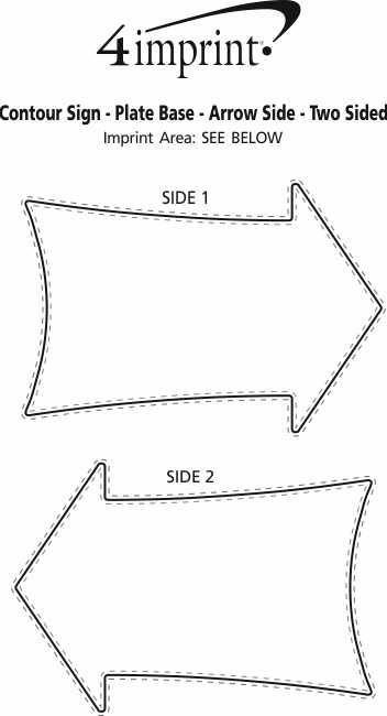 Imprint Area of Contour Sign - Plate Base - Arrow Side - Two Sided