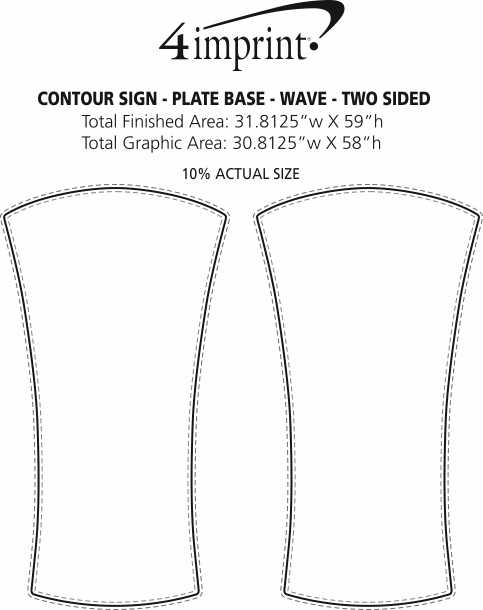 Imprint Area of Contour Sign - Plate Base - Wave - Two Sided