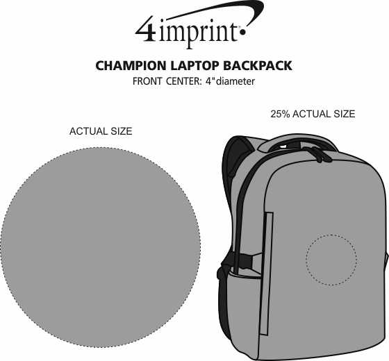 Imprint Area of Champion Laptop Backpack