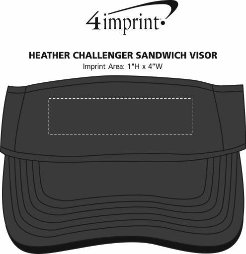Imprint Area of Heather Challenger Sandwich Visor
