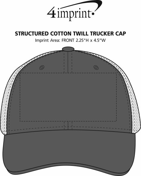Imprint Area of Structured Cotton Twill Trucker Cap