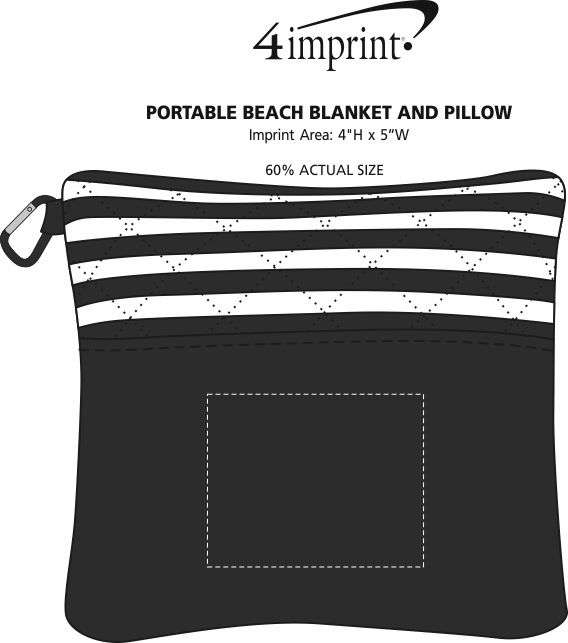 Imprint Area of Portable Beach Blanket and Pillow