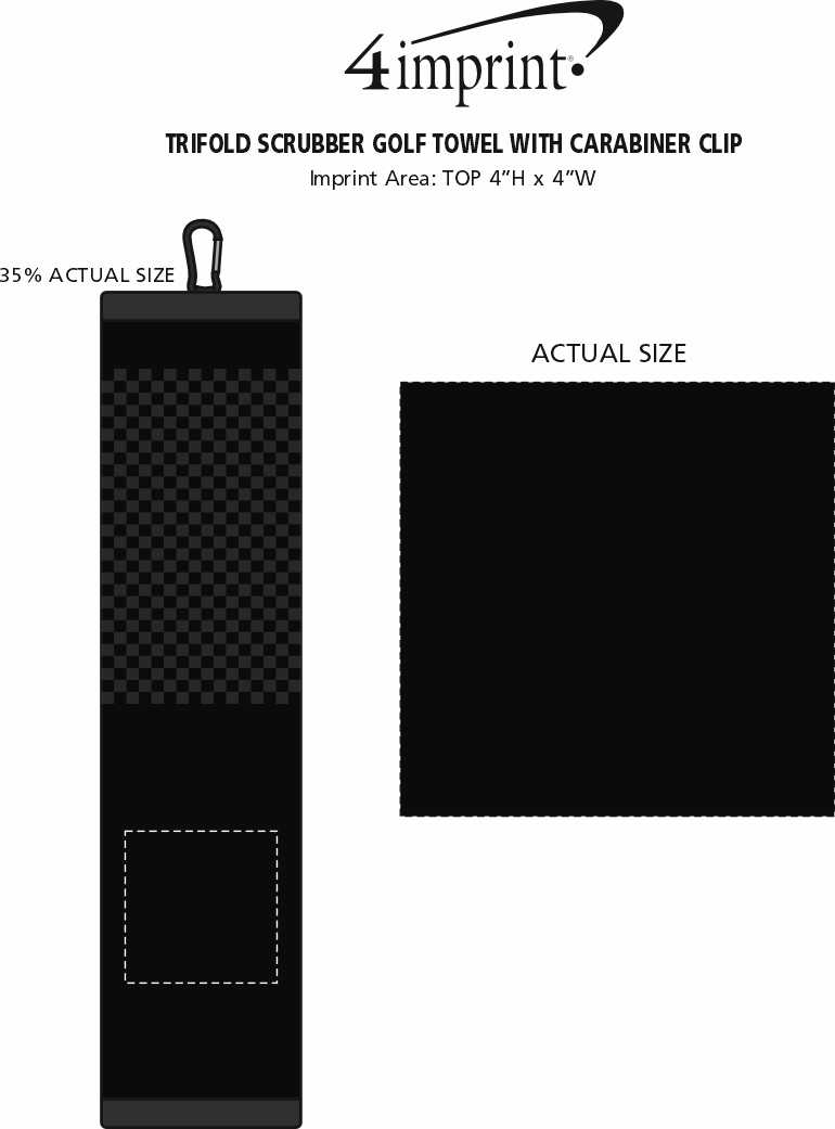Trifold Scrubber Golf Towel with Carabiner Clip 157842