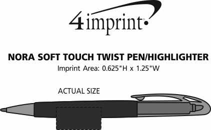 Imprint Area of Nora Soft Touch Twist Pen/Highlighter