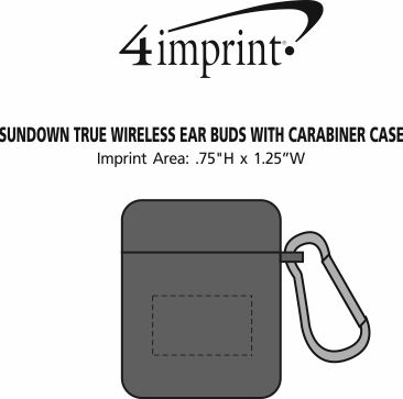 Imprint Area of Sundown True Wireless Ear Buds with Carabiner Case