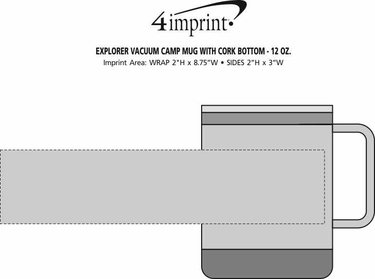 Imprint Area of Explorer Vacuum Camp Mug with Cork Bottom - 12 oz.