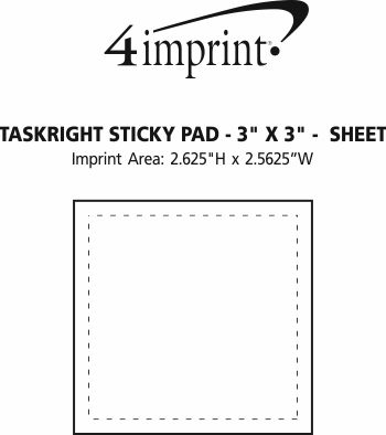 Imprint Area of TaskRight Sticky Pad - 3" x 3" - 25 Sheet
