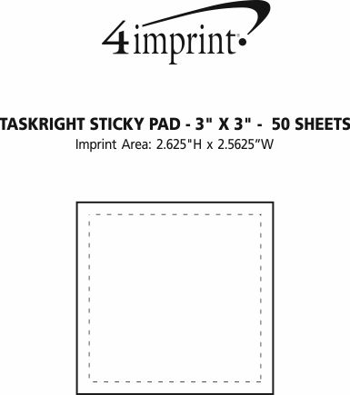 Imprint Area of TaskRight Sticky Pad - 3" x 3" - 50 Sheet