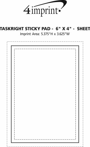 Imprint Area of TaskRight Sticky Pad - 6" x 4" - 25 Sheet