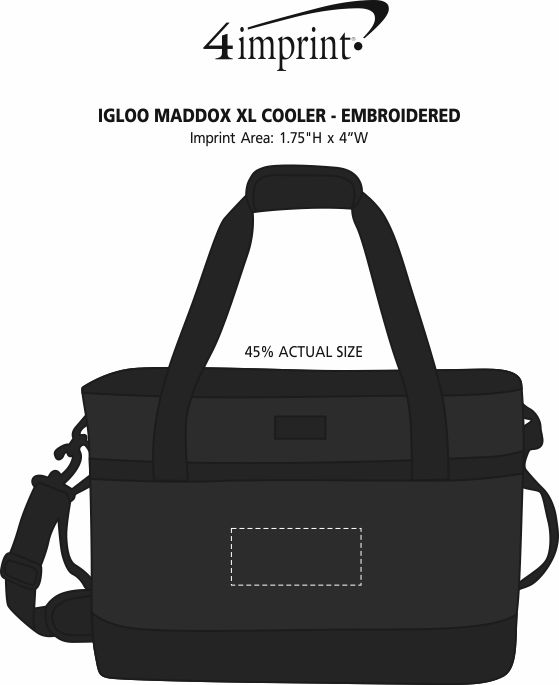 Imprint Area of Igloo Maddox XL Cooler - Embroidered