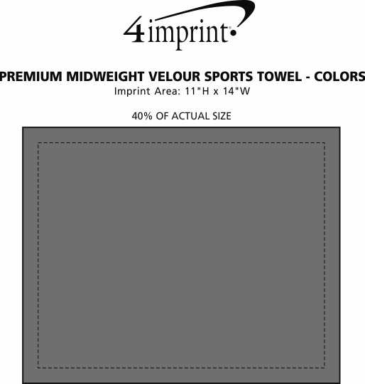 Imprint Area of Premium Midweight Velour Sports Towel - Colors