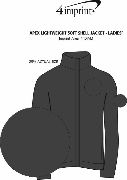 Imprint Area of Apex Lightweight Soft Shell Jacket - Ladies'